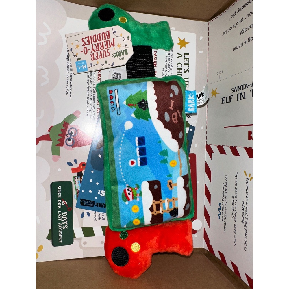 Barkbox  Super Chewer Super Merry-O-Buddies Dog‎ Toy Video Game Holiday M-L